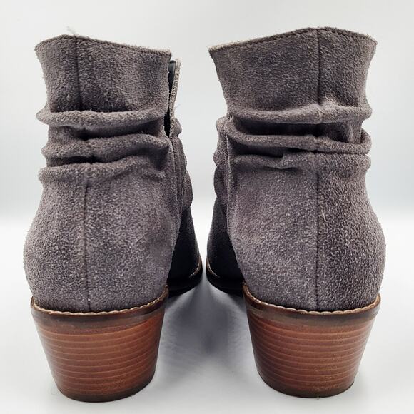 Cole Haan Alayna Gray Suede Slouch Ankle Booties Stacked Block Heel Women’s Sz 7 - Picture 7 of 11